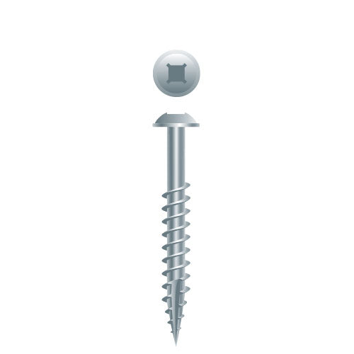 8-11 x 3 Phillips/Square Combo Drive Round Washer Head Particle Board Screw Type 17 Zinc Plated