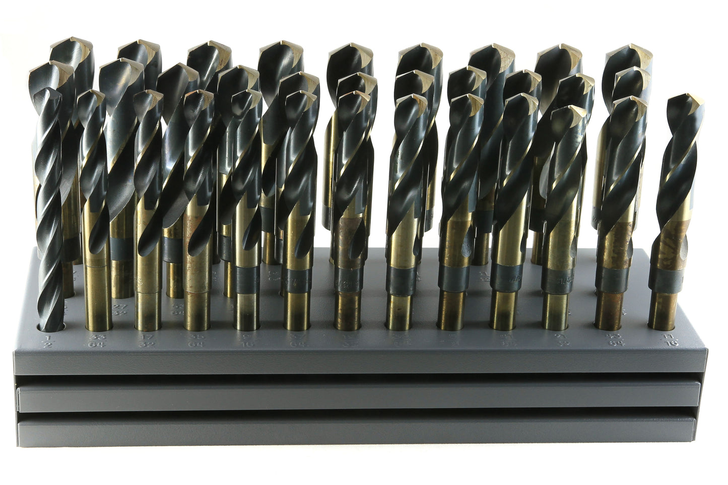 DRILLCO DRL1000EF32 - 32PC S&D IMP ""FLAT"" STAND DRILL SET 1/2-1"" BY 64THS W/DRILLS
