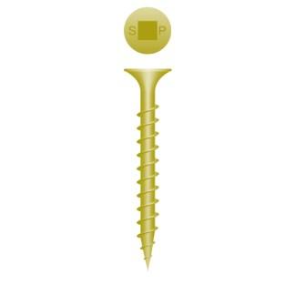 6 x 2 Square Drive Bugle Head Deck Screw Coarse Thread Zinc Plated Yellow