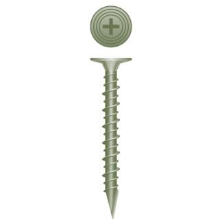 8-15 x 1-5/8 Phillips Wafer Head with Nibs High Low Thread Spoon Point Cement Board Screw Green