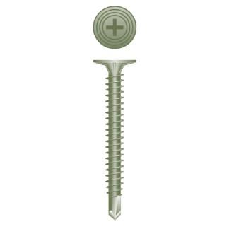 8-18 x 2-1/4 Phillips Wafer Head with Nibs Cement Board Self-Drilling Screw Hi-Low Thread Ruspert Coated