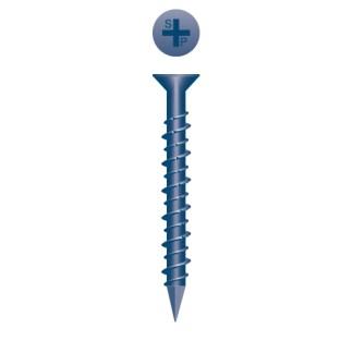 1/4 x 1-1/4 Phillips Flat Head Concrete Screw Blue Finish