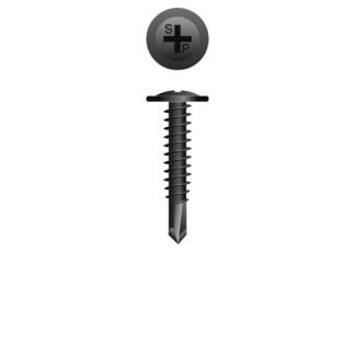 8-18 x 1 Phillips Modified Truss Head Self-Drilling Screw Black Oxide
