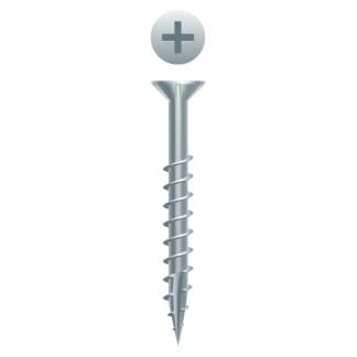 8 x 1-1/2 Phillips Flat Head with Nibs Particle Board Screw Type 17 Zinc Plated
