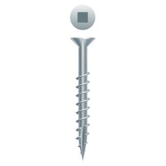 8 x 1 Square Drive Flat Head with Nibs Particle Board Screw Type 17 Zinc Plated