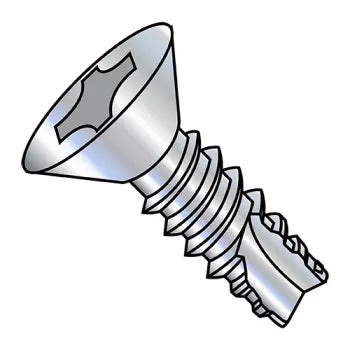 6-20 x 1/2 Phillips Flat Thread Cutting Screw Type 25 Fully Threaded Zinc Plated