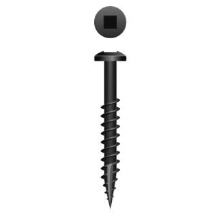 6-20 x 1-1/2 Face Framing Square Drive #7 Pan Head Fine Thread Type 17 Black Oxide