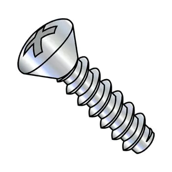 6-20X1/2  Phillips Oval Self Tapping Screw Type B Fully Threaded Zinc