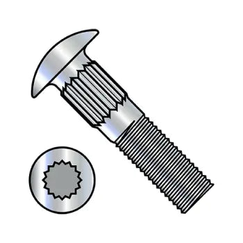 JFAST 5032CR - 1/2-13X2  Ribbed Neck Carriage Bolt Fully Threaded Zinc, Case Quantity: 
200