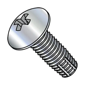 6-32 x 1/2 Phillips Truss Head Thread Cutting Screw Type F Fully Threaded Zinc Plated