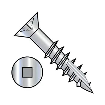 JFAST 1048DQF17D - 10-9 X 3 Flat Head Nibbed Square Drive Deep Thread Wood Screw Type 17 2/3 Thread Zinc and Bake, Case Quantity: 
1,500