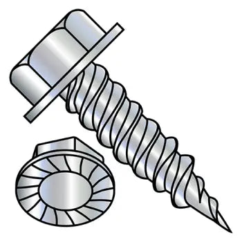 JFAST 1016PWS - 10-16 X 1 Unslotted Hex Washer Serrated 1/4 Across the Flats Self Piercing Zinc, Case Quantity: 
5,000