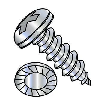 6-20 x 5/8 Phillips Pan Serrated Self-Tapping Sheet Metal Screw Type AB Fully Threaded Zinc Plated