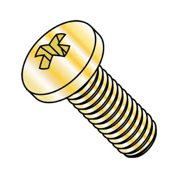 6-32 x 1 3/4 Phillips Pan Machine Screw Fully Threaded Zinc Yellow