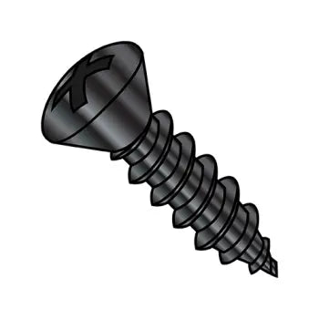 JFAST 0828ABPOB - 8-18X1 3/4  Phillips Oval Self Tapping Screw Type A B Fully Threaded Black Oxide, Case Quantity: 
3,000