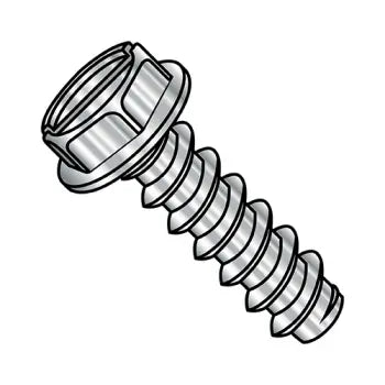 6-20X1/2  Slotted Indented Hex Washer Self Tapping Screw Type B Fully Thread 18 8 Stainles