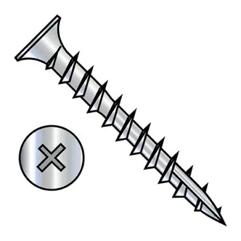 JFAST 0810DPF17NN - 8-11X5/8  Phillips Flat No Nibs Deep Thread Screw Type 17 point Full Thread Zinc Bake, Case Quantity: 
6,000