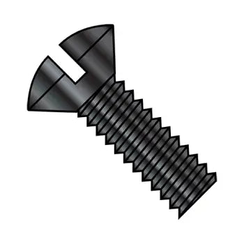 6-32 x 1-1/4  Slotted Oval Machine Screw Fully Threaded Black Oxide