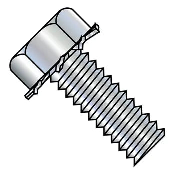 JFAST 141007EH - 1/4-20X5/8  Unslot Indent Hex Head 7/16 AF External Sems Machine Screw Full Thread Zinc And, Case Quantity: 
2,000