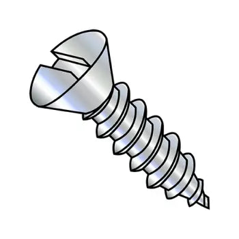 6-20 x 1 Slotted Oval Self-Tapping Sheet Metal Screw Type AB Fully Threaded Zinc Plated