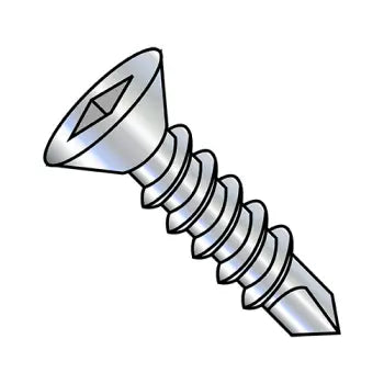 JFAST 1248KQF - 12-14X3  Square Drive Flat Head Fully Threaded Self Drilling Screw Zinc And Bake, Case Quantity: 
750