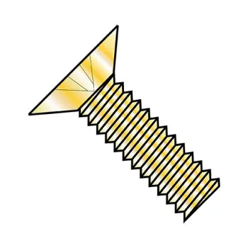 6-32 x 1/2 Phillips Flat 100 Degree Machine Screw Fully Threaded Zinc Yellow