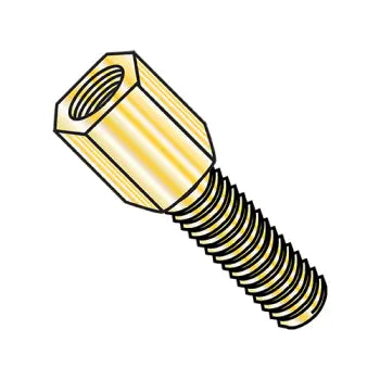 JFAST 100604JMY - 4-40X3/8  3/16 Hex Jackscrew Male Zinc Yellow, Case Quantity: 
1,500