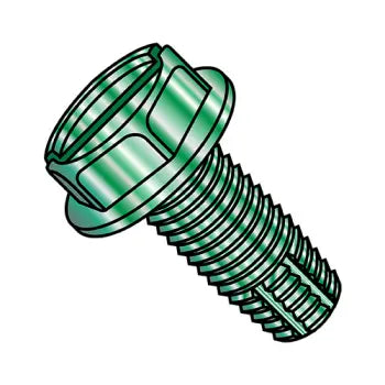 JFAST 1105FSWG - 10-32X5/16  Slotted Ind Hex Washer Thread Cutting Screw Type F Fully Threaded Zinc And Green, Case Quantity: 
10,000