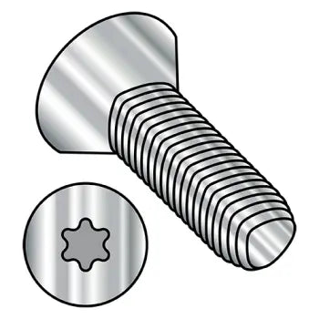 6-32 x 1/2 Six Lobe Flat Taptite Alternative Thread Roll Screw Fully Threaded 18 8 SS PassivateWax