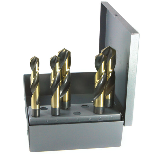 DRILLCO DRL1000C5 - 5PC COBALT S&D DRILL BIT SET 9/16-1"" BY 8ths"