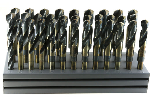 DRILLCO DRL1000EF32 - 32PC S&D IMP ""FLAT"" STAND DRILL SET 1/2-1"" BY 64THS W/DRILLS