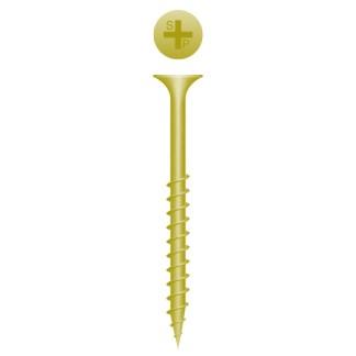 10 x 4 Phillips Bugle Head Deck Screw Coarse Thread Zinc Plated Yellow