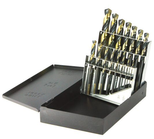 DRILLCO DRL1045N15 - 15PC MECH. DRILL BIT SET 3/8 SHANK 1/16-1/2 BY 32THS