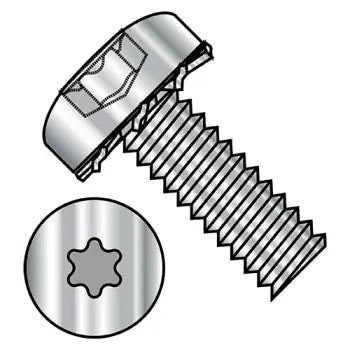 JFAST 1108ETP188 - 10-32X1/2  Six Lobe Pan External Tooth Sems Machine Screw Full Thread 18 8 Stainless Steel, Case Quantity: 
5,000
