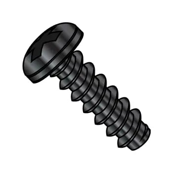 JFAST 1208BPPB - 12-14X1/2  Phillips Pan Self Tapping Screw Type B Fully Threaded Black Oxide, Case Quantity: 
5,000