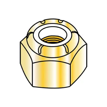 JFAST 62NSTHY - 5/8-11 NTU  NTU Nylon Insert Heavy Thin Pattern Nut Zinc Yellow, Case Quantity: 
100
