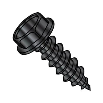 JFAST 0808AWB - 8-15X1/2  Unslotted Indented Hex Washer Self Tapping Screw Type A Fully Threaded Black Oxi, Case Quantity: 
10,000