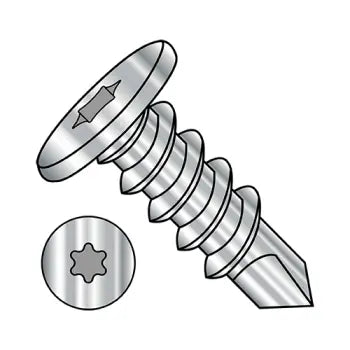 JFAST 1232KTC410 - 12-14X2  Six Lobe Pancake Head Self Drilling Screw Full Thread 410 Stainless Steel, Case Quantity: 
300