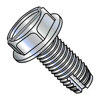 JFAST 31241SW - 5/16-18X1 1/2  Slotted Indented Hex Washer Thread Cutting Screw Type 1 Fully Threaded Zinc And, Case Quantity: 
500