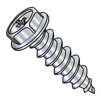 JFAST 0816APW - 8-15X1  Phillips Indented Hex Washer Self Tapping Screw Type A Fully Threaded Zinc And B, Case Quantity: 
5,000