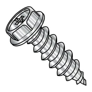 JFAST 1020APW188 - 10-12X1 1/4  Phillips Indent Hexwasher Self Tap Screw Type A Full Thread 18 8Stainless Steel, Case Quantity: 
1,500
