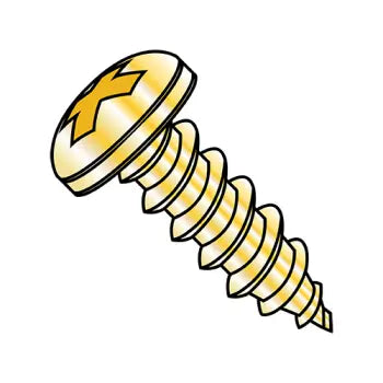 JFAST 0605ABPPY - 6-20X5/16  Phillips Pan Self Tapping Screw Type A B Fully Threaded Zinc Yellow and Bake, Case Quantity: 
10,000