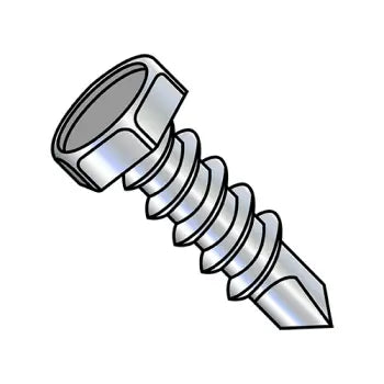 JFAST 1440KH - 1/4-14X2 1/2  Unslotted Indent Hex Head Self Drill Screw Full Thread Zinc&Bake, Case Quantity: 
800