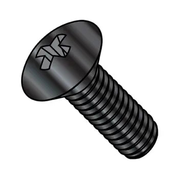 6-32 x 1 Phillips Oval Head Machine Screw Fully Threaded Black Oxide