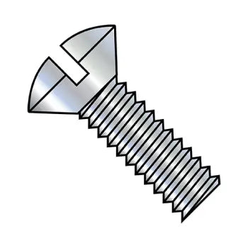 6-32 x 1 Slotted Oval Machine Screw Fully Threaded Zinc Plated