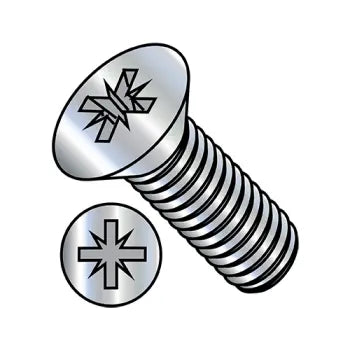 JFAST 0604MZF - 6-32X1/4  Pozi Drive Alternative Type 1A Recess Flat Machine Screw Fully Threaded Zinc, Case Quantity: 
10,000