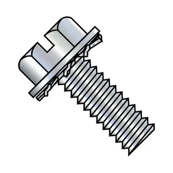 JFAST 1106ESW - 10-32X3/8  Slotted Hex Washer External Sems Machine Screw Fully Threaded Zinc And Bake, Case Quantity: 
8,000