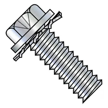 JFAST 0606EPW - 6-32X3/8  Phillips Indent Hex Washer External Sems Machine Screw Full Thread Zinc & Bake, Case Quantity: 
10,000