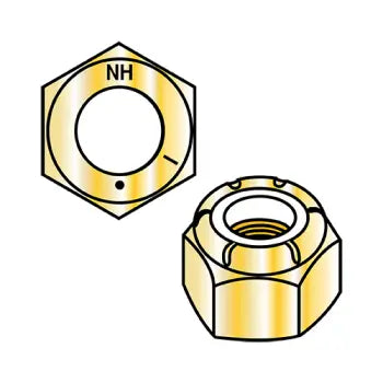 JFAST 14NS8 - 1/4-20 N1610  Nylon Insert Hex Locknut NE Light Hex Standard Height Grade 8 Zinc Yellow, Case Quantity: 
600