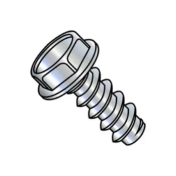 JFAST 1220BW - 12-14X1 1/4  Unslotted Indented Hexwasher Self Tapping Screw Type B Full Thread Zinc and Bake, Case Quantity: 
3,000